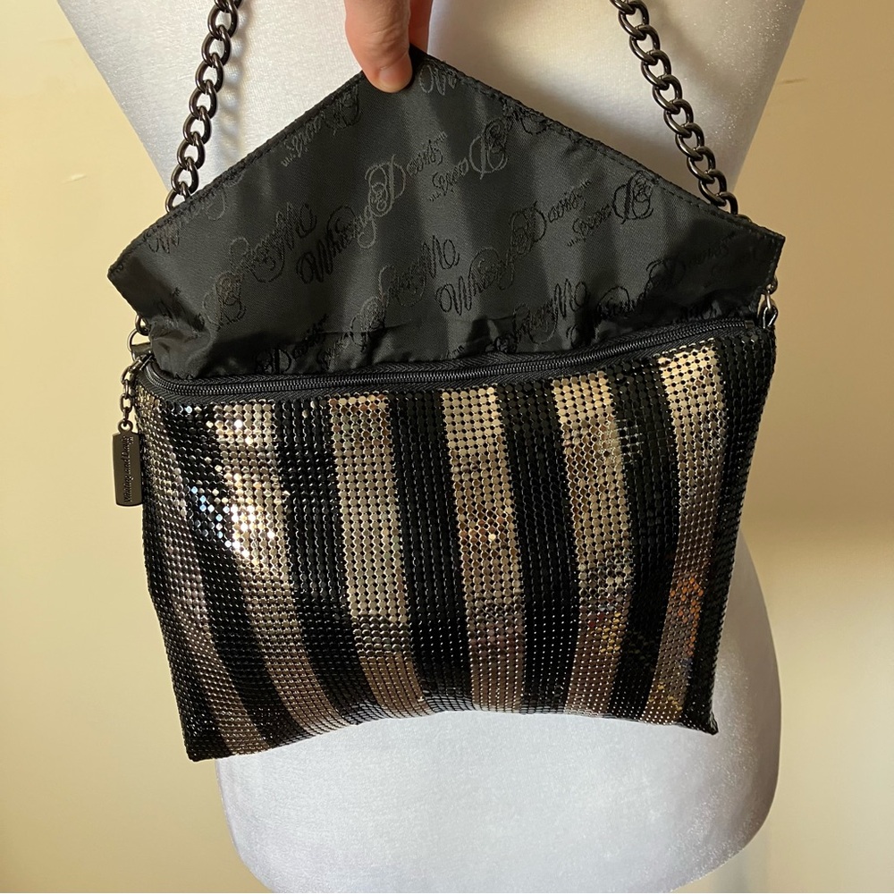 Whiting and Davis Chainmail Mesh Art Deco-inspired Chevron Metallic Evening Bag - Picture 9 of 13